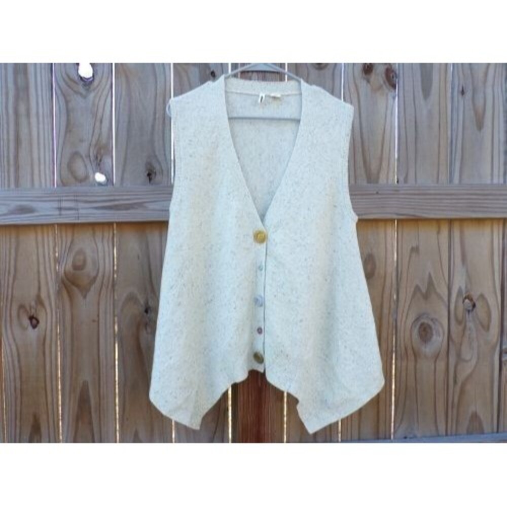 Moth Anthropologie Women Sweater Vest Size S/M Gray Speckled Metallic Wool Blend
